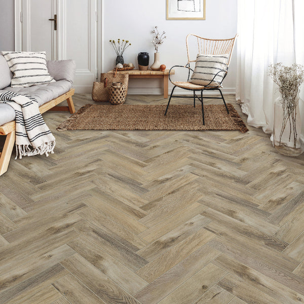 Aqua Step SPC Vinyluxe Herringbone Flooring - Newcastle - Floors To Walls