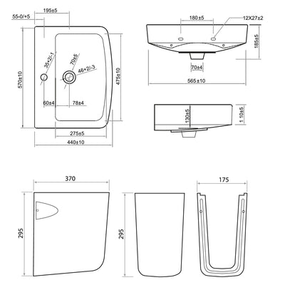 Denza Basin and Semi-Pedestal - Floors To Walls