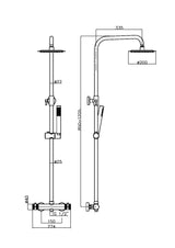 Core Round Rigid Riser Shower - Floors To Walls