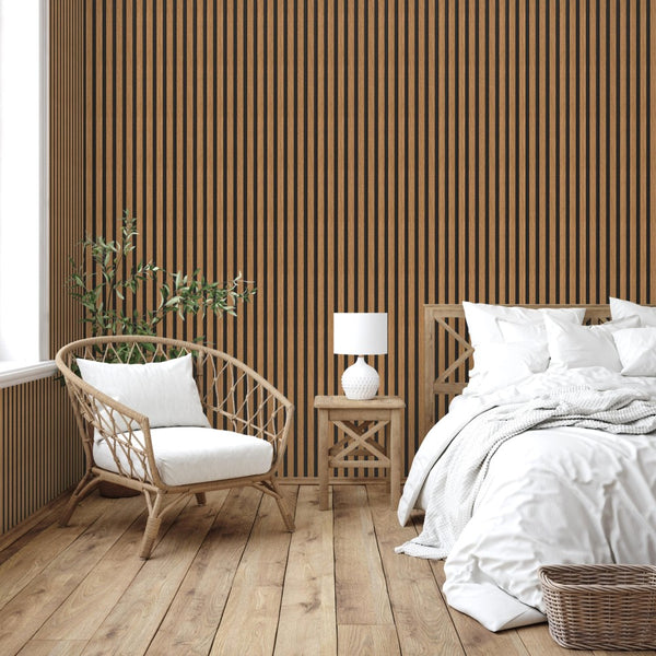 Sulcado Range Acoustic Slat Wall Panel - Natural Oak