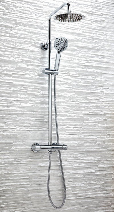Serena Chrome Round Rigid Riser Shower