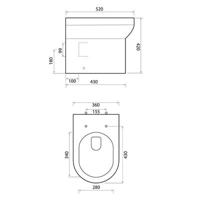 Spa Rimless Back To Wall Pan And Wrap Over Seat - Floors To Walls