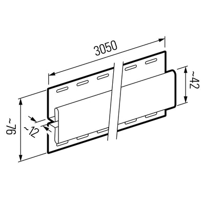 VOX Fronto External Slat Wall Trims - Centre Joint - Golden Oak