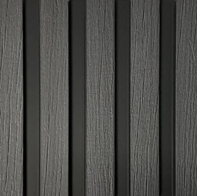 Large Waterproof Slat Panel 300mm - Charcoal - Floors To Walls