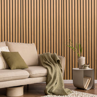 Slat Wall Panel Acoustic Wide Lat - Natural Oak