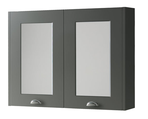 Astley 800mm Mirror Cabinet - Matt Grey - Floors To Walls