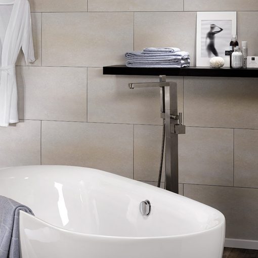 Dumawall+ Multifix Ecru Solid Tile Bathroom Cladding - Floors To Walls