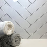 Gloss White Chevron Tile - Pack of 4 - Floors To Walls