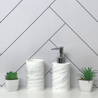 Gloss White Chevron Tile - Pack of 4 - Floors To Walls