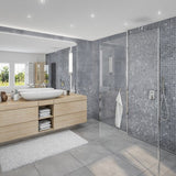 Large Roman Tile (Blue/Grey) - 1m Shower Wall Panelling - Floors To Walls