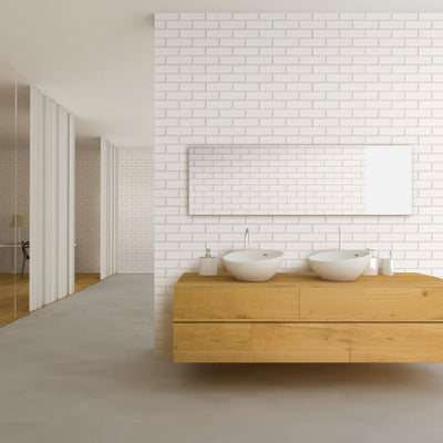 London Tile (white brick) - Pack of 4 - Floors To Walls