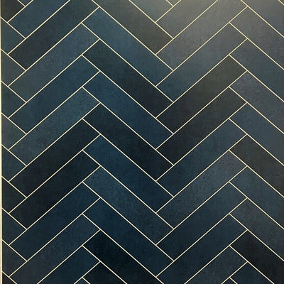 Large Matt Chevron Herringbone Multi Navy - 1m Shower Wall Panelling - Floors To Walls