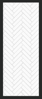 Large High Gloss White Chevron - 1m Shower Wall Panelling - Floors To Walls