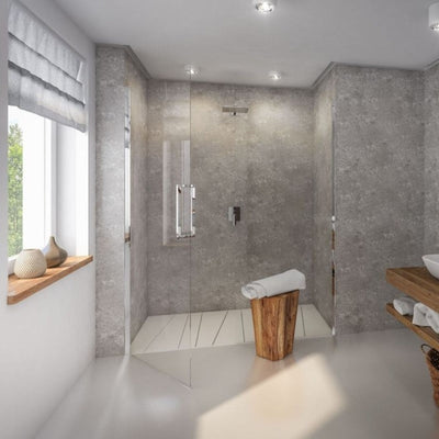 Large Concrete - 1m Shower Wall Panelling - Floors To Walls