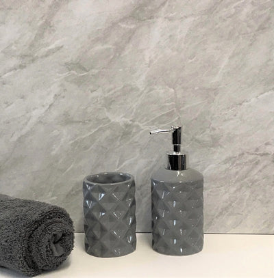 Large Grey Marble - 1m Shower Wall Panelling - Floors To Walls