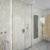 Large Subtle Grey Marble - 1m Shower Wall Panelling - Floors To Walls