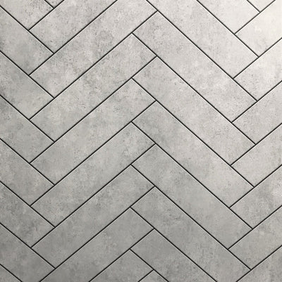 Matt Grey Chevron Tile - Pack of 4 - Floors To Walls