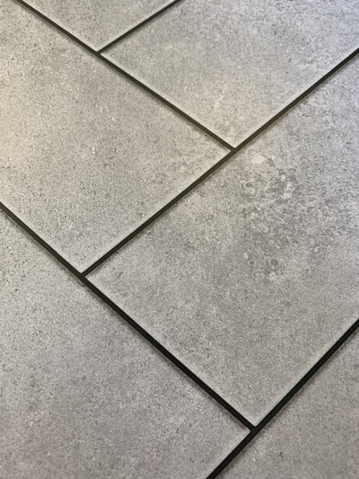 Matt Grey Chevron Tile - Pack of 4 - Floors To Walls