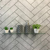 Matt Grey Chevron Tile - Pack of 4 - Floors To Walls