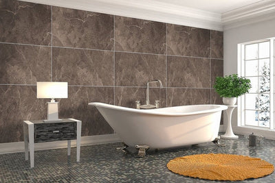 Large Tile Bronze Premium - 1m Shower Wall Panelling - Floors To Walls