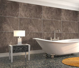 Large Tile Bronze Premium - 1m Shower Wall Panelling - Floors To Walls