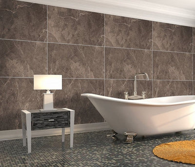 Large Tile Bronze Premium - 1m Shower Wall Panelling - Floors To Walls