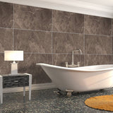 Large Tile Bronze Premium - 1m Shower Wall Panelling - Floors To Walls