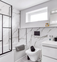 Large White Marble - 1m Shower Wall Panelling - Floors To Walls