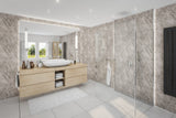 3 Sided Shower Wall Kit - Grey Marble - Floors To Walls