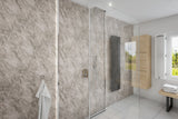 3 Sided Shower Wall Kit - Grey Marble - Floors To Walls