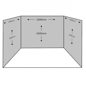 3 Sided Shower Wall Kit - White Sparkle - Floors To Walls