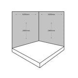 2 Sided Shower Wall Kit - Subtle Grey Marble - Floors To Walls