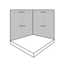 2 Sided Shower Wall Kit - Pergammon - Floors To Walls