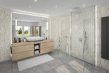 3 Sided Shower Wall Kit - Subtle Grey Marble - Floors To Walls