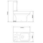 Denza Open Back Pan WC Including Cistern and Soft Close Slimline Seat - Floors To Walls