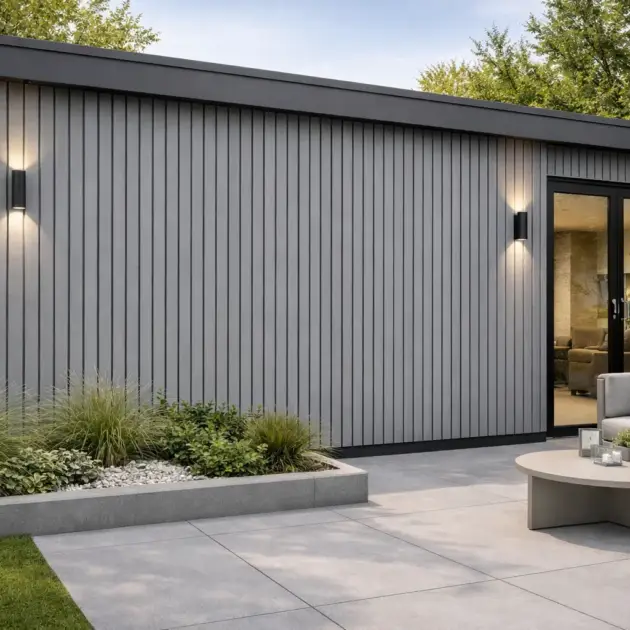 External Slat Wall Cladding - Light Grey 2.5m