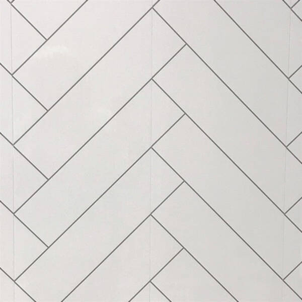 Gloss White Chevron Tile - Pack of 4 - Floors To Walls