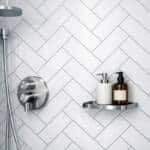 Large White Chevron Shower Panel in Shower Area