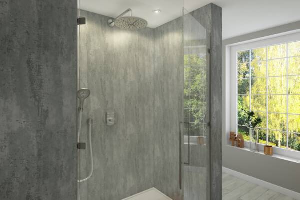Large Lava Concrete - 1m Shower Wall Panelling - Floors To Walls