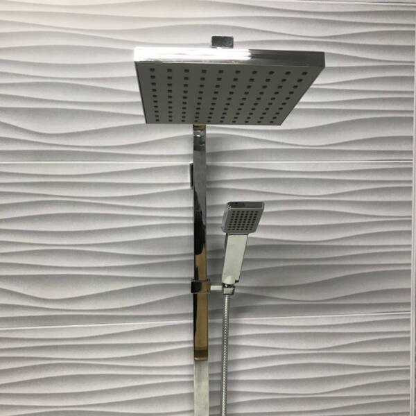 Large Wave Tile - 1m Shower Wall Panelling - Floors To Walls