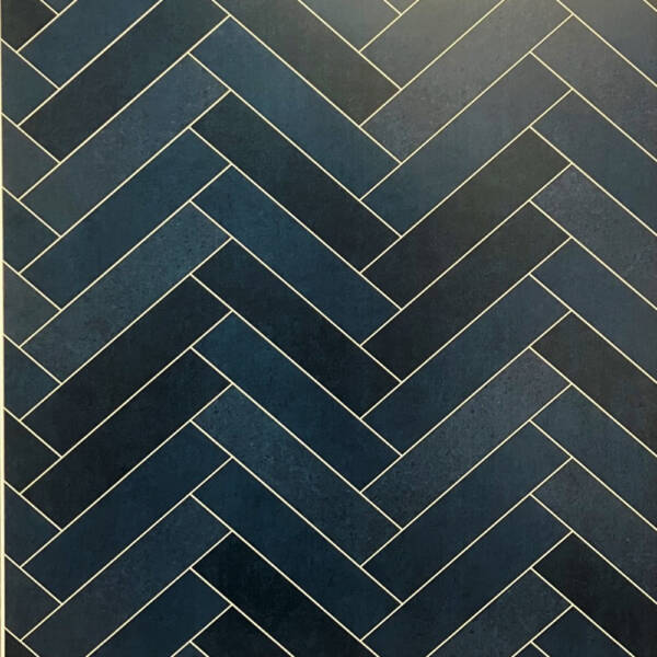 Large Matt Chevron Herringbone Multi Navy - 1m Shower Wall Panelling - Floors To Walls