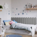 Vox Vilo Upholstered Wall Panel 15cm x 60cm Oval - Grey - Floors To Walls