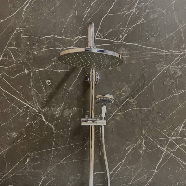 Large Romagna Graphite Quartz - 1m Shower Wall Panelling - Floors To Walls