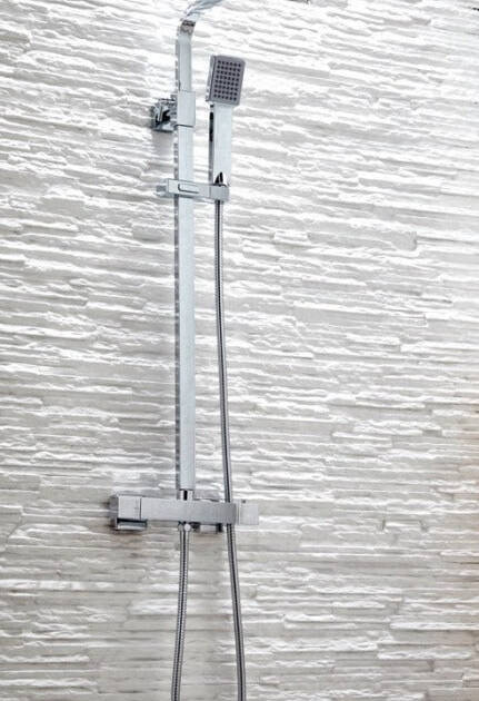 Elliot Chrome Square Rigid Riser Shower