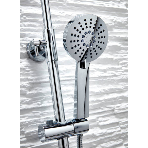 Serena Chrome Round Rigid Riser Shower - Image 2