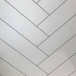 Large High Gloss White Chevron - 1m Shower Wall Panelling - Floors To Walls