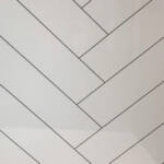 Large High Gloss White Chevron - 1m Shower Wall Panelling - Floors To Walls