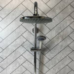 Large Matt Grey Chevron - 1m Shower Wall Panelling - Floors To Walls