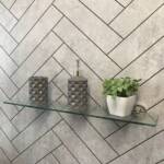 Large Matt Grey Chevron - 1m Shower Wall Panelling - Floors To Walls