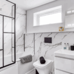 Large White Marble - 1m Shower Wall Panelling - Floors To Walls